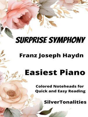 cover image of Surprise Symphony Easiest Piano Sheet Music with Colored Notation